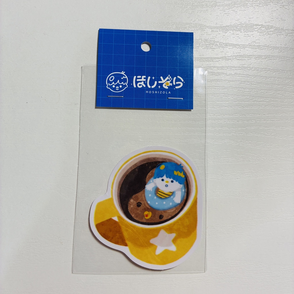 【ステッカー】マグカップでプール気分のほしぞらくん