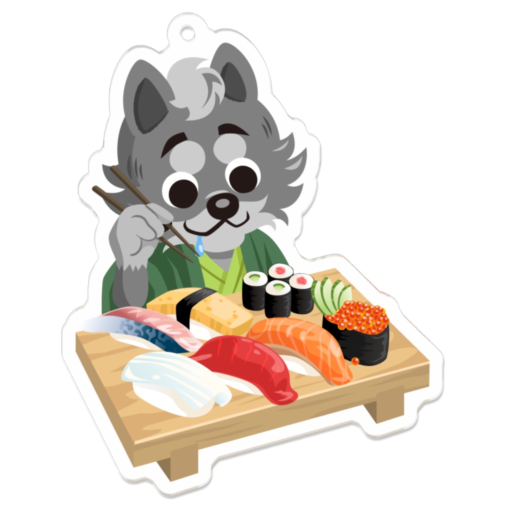 食べ物オオカミ君-寿司(70x70)