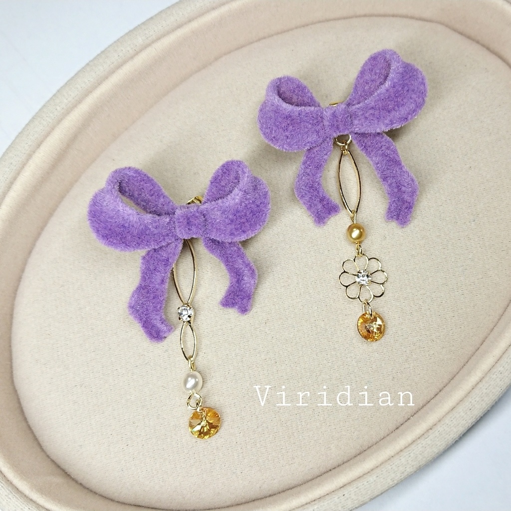 【ポッセ】リボンイヤリング(ピアス)