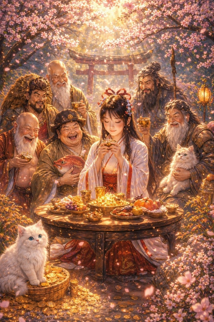 ファンタジー 七福神と福猫