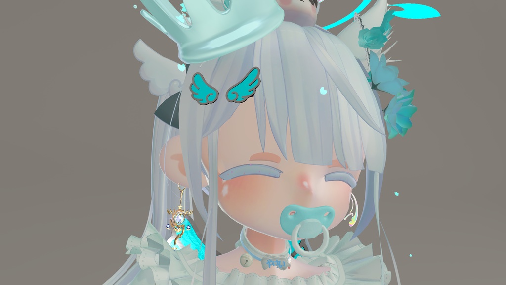 【VRC想定】動く!羽型ヘアピン