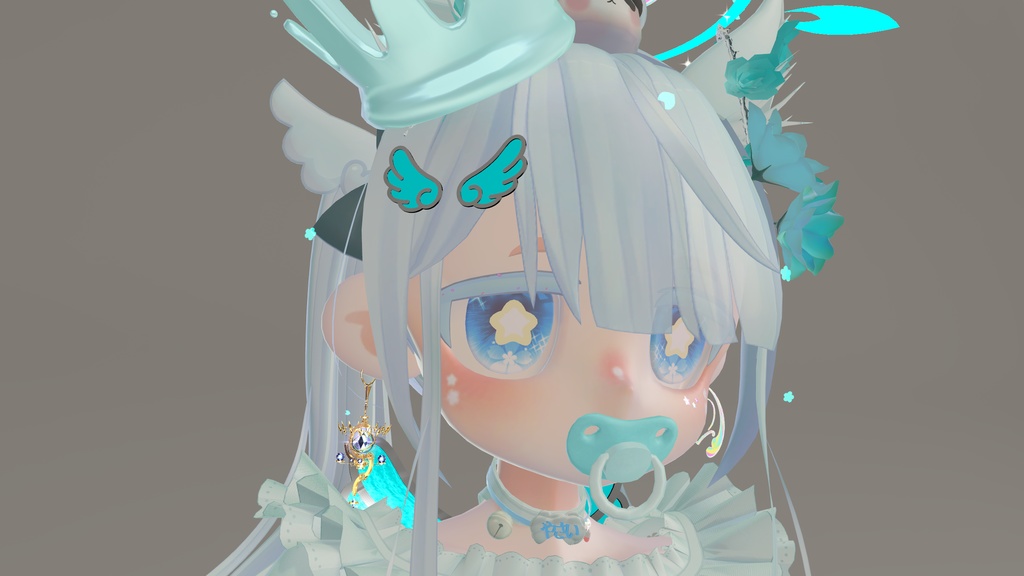 【VRC想定】動く!羽型ヘアピン