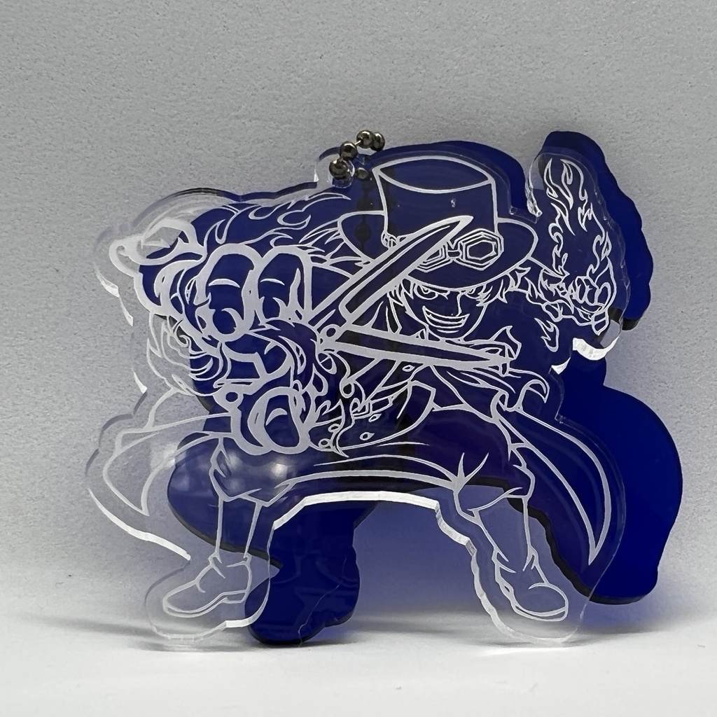 【ワンピ】"サボ"&"エース"レーザー彫刻アクキ