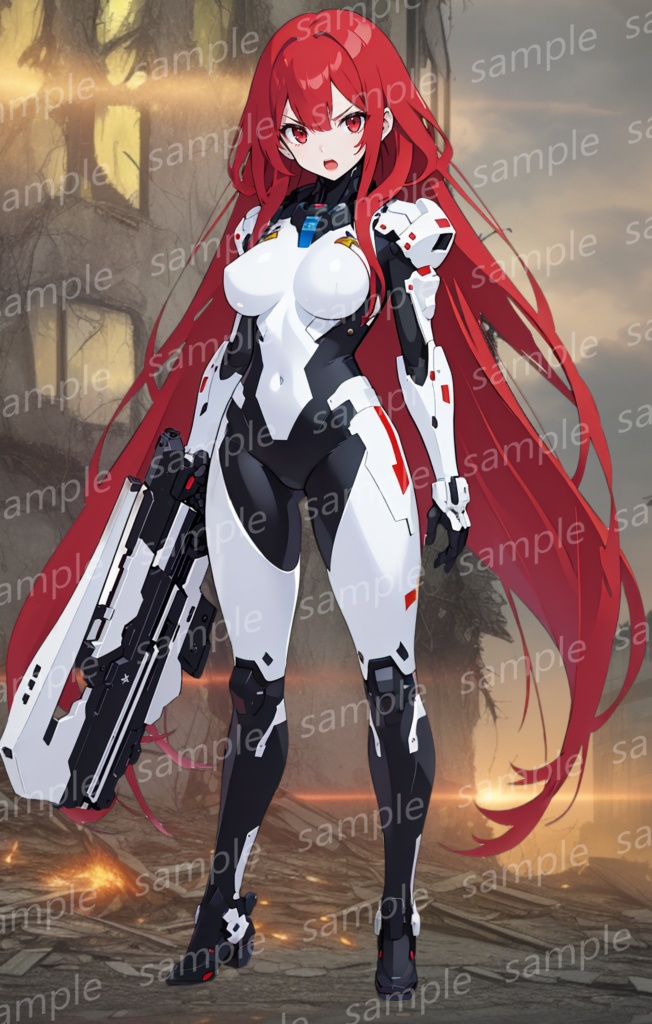 【衣装4種・表情13種】近未来兵士_女性_立ち絵素材