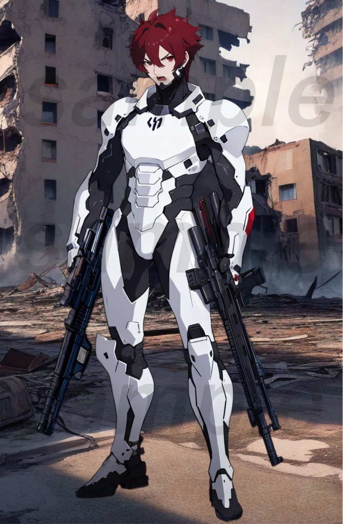 【衣装4種・表情12種】近未来兵士_男性_立ち絵素材