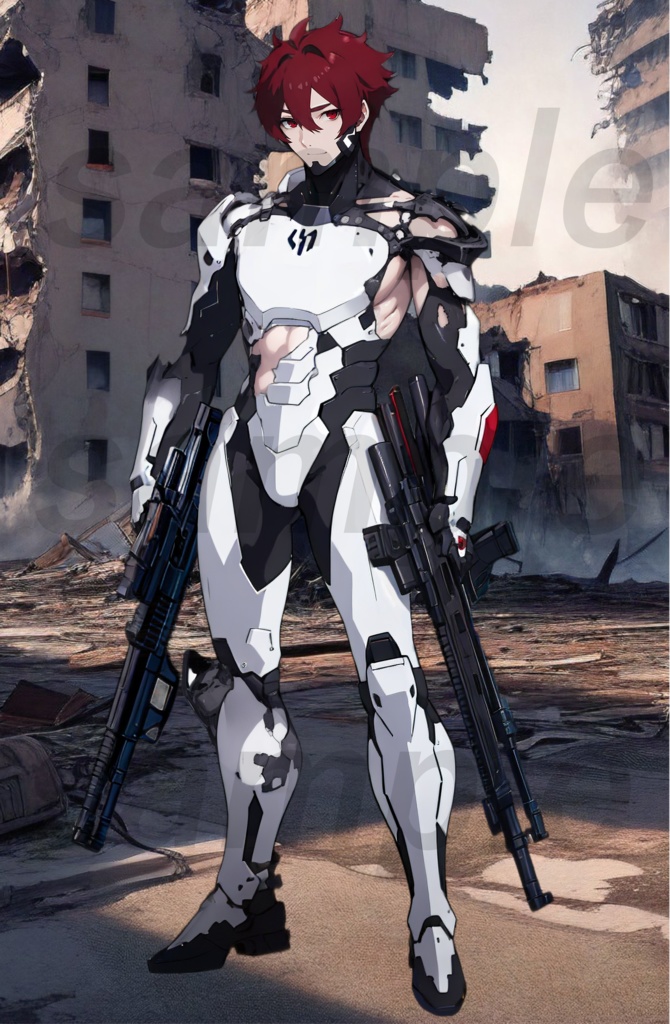 【衣装4種・表情12種】近未来兵士_男性_立ち絵素材