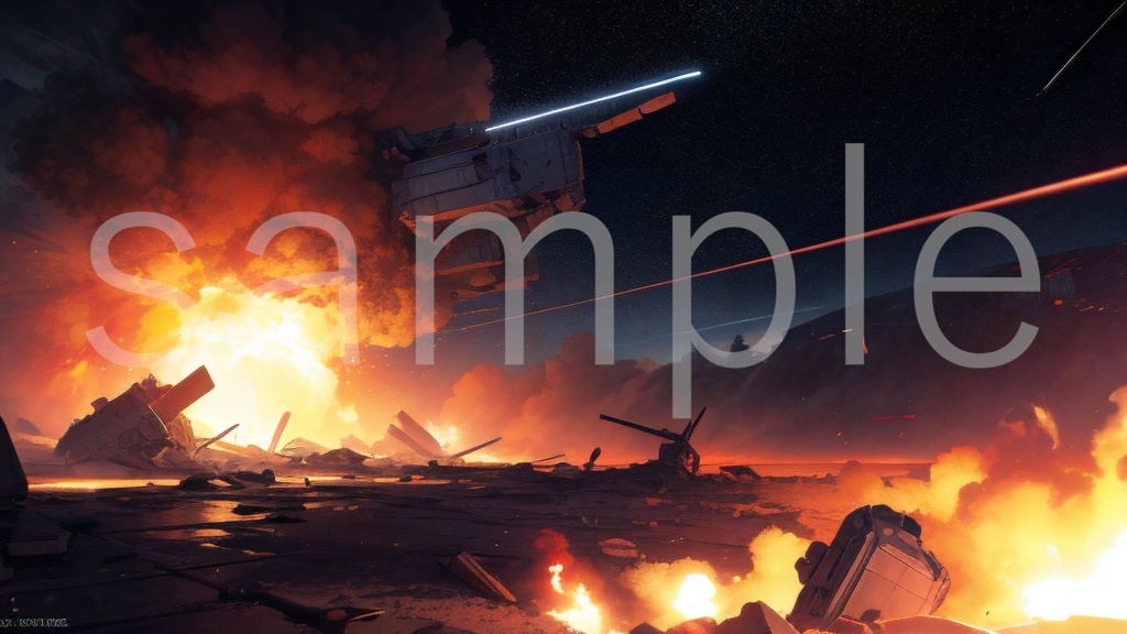 【背景素材】戦火が絶えない未来世界