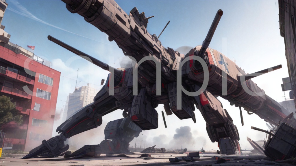 【背景素材】戦火が絶えない未来世界