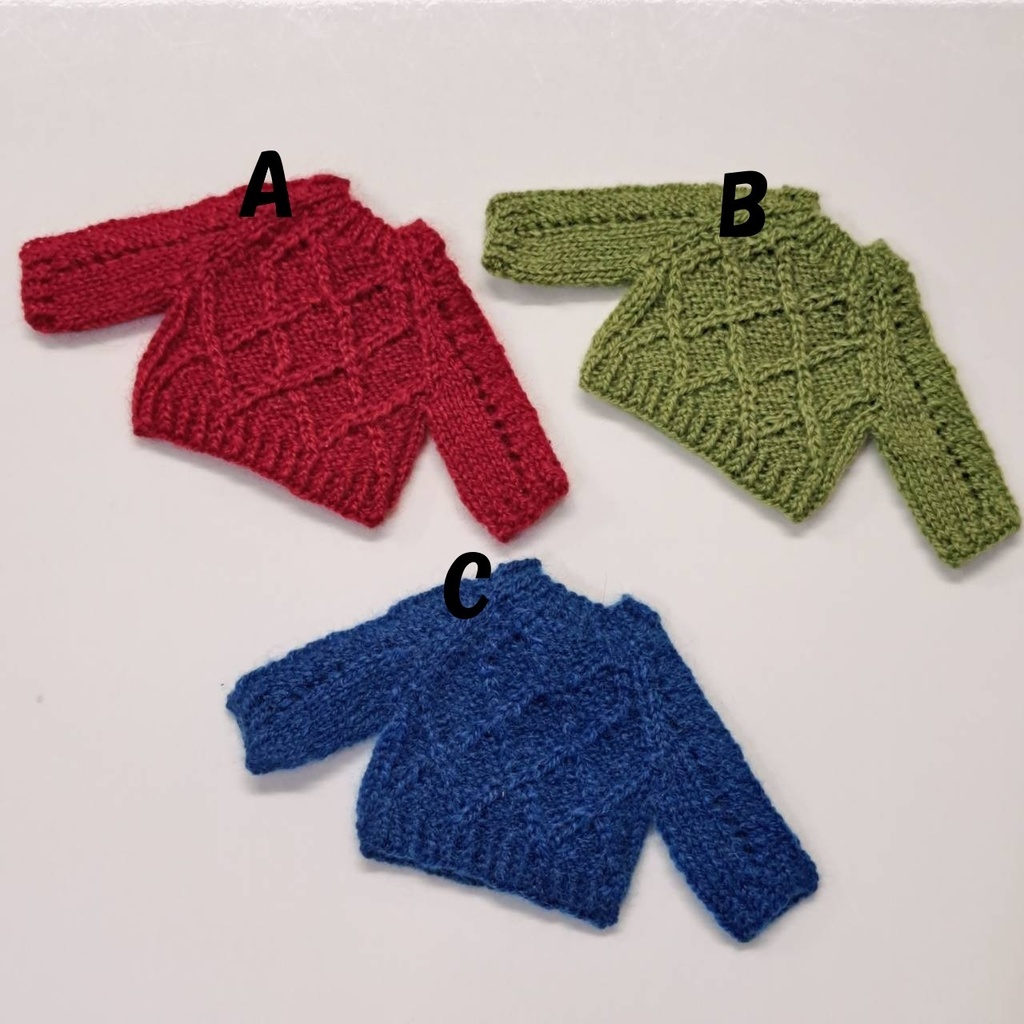 オビツ11用 セーター 菱形/縦縞