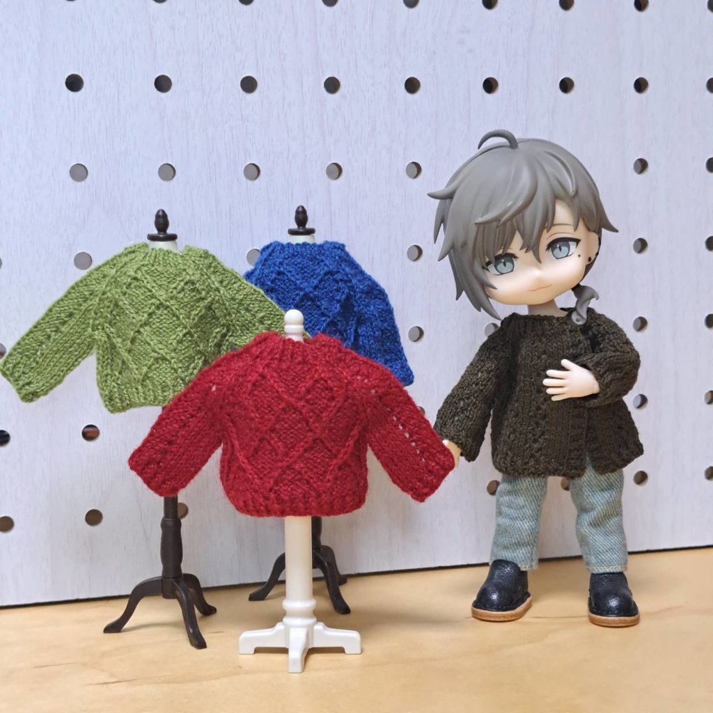 オビツ11用 セーター 菱形/縦縞