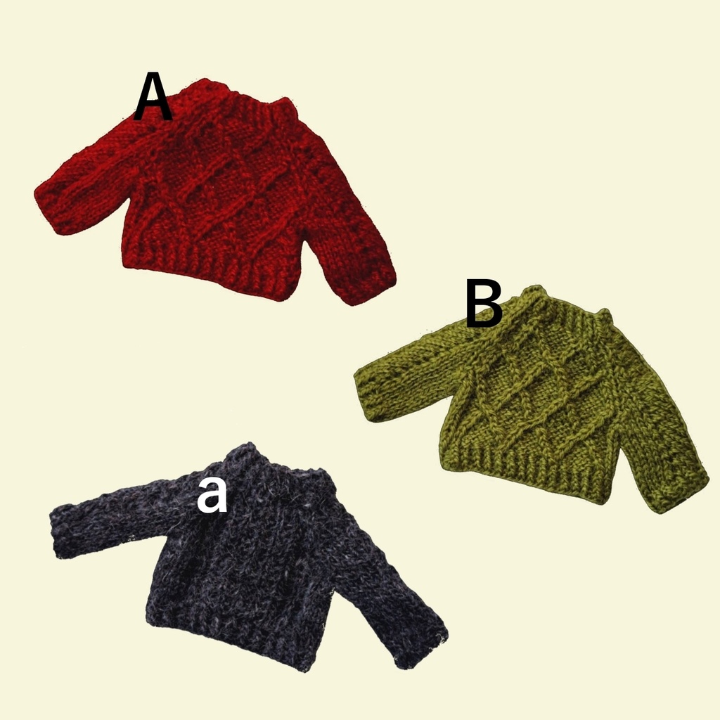 オビツ11用 セーター 菱形/縦縞