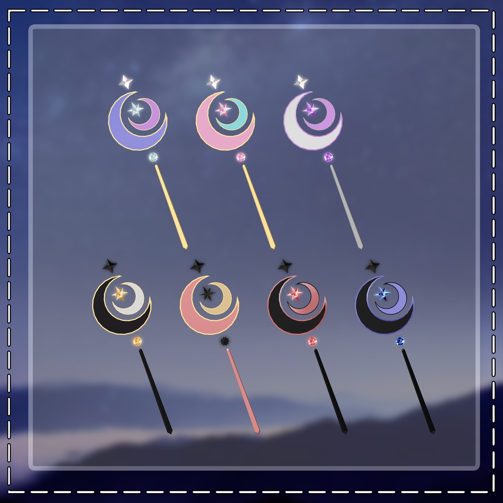 【Twin Crescent】 双月イヤリング