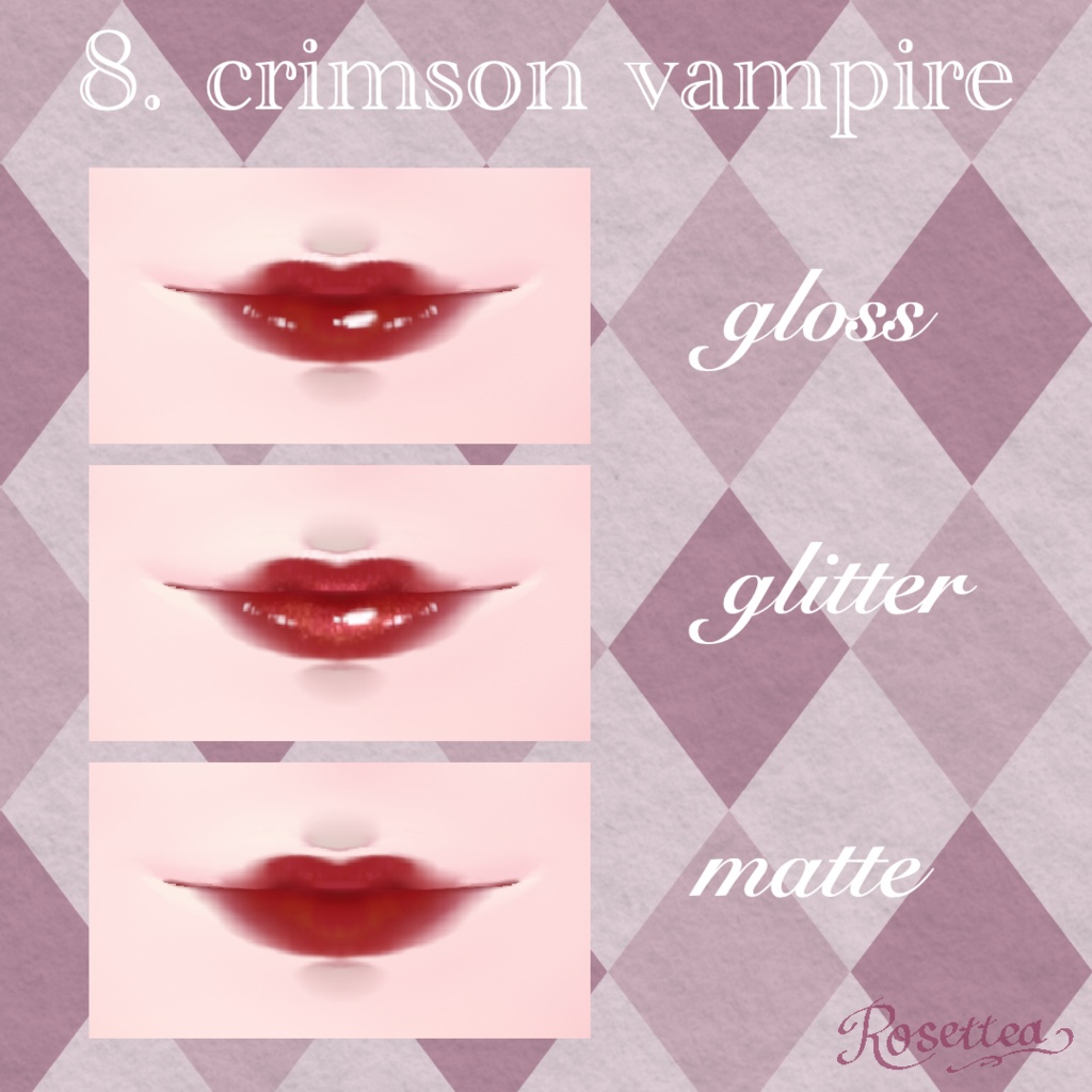 【VRoid】リップテクスチャ 8色セット