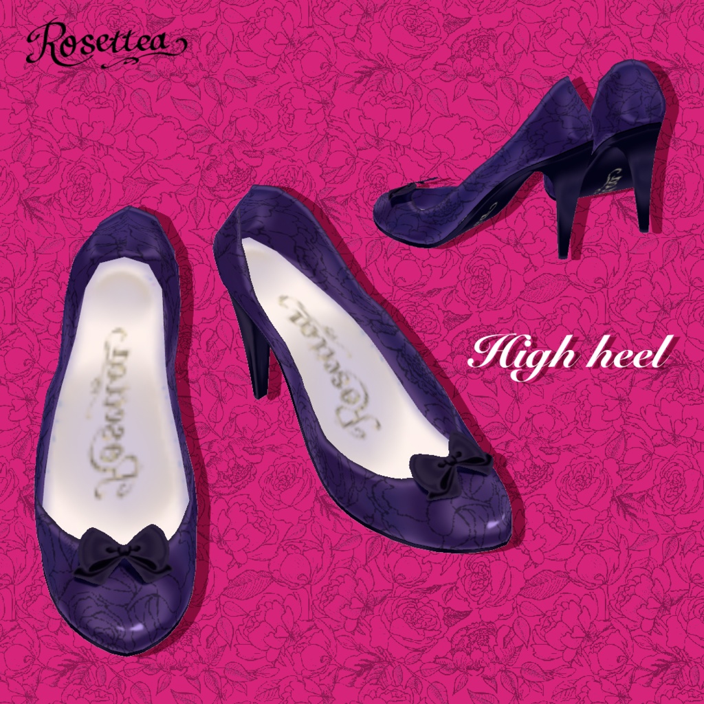 ✨無地ver追加しました✨【VRoid】Rose bunny suit set カチューシャ・靴・ポーズ付