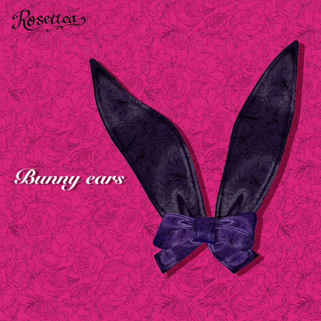✨無地ver追加しました✨【VRoid】Rose bunny suit set カチューシャ・靴・ポーズ付