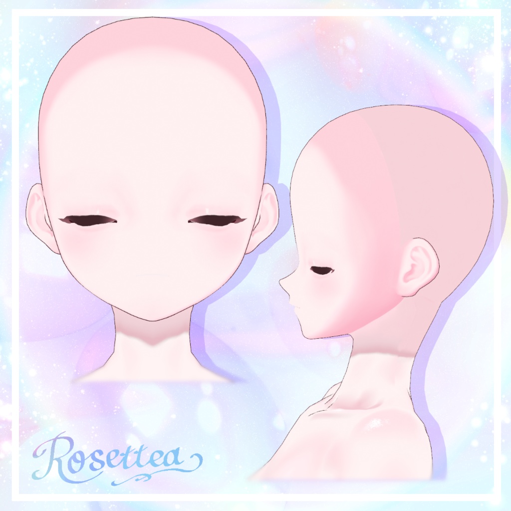 【VRoid】透明感のあるみずみずしいお肌テクスチャ 顔+体セット