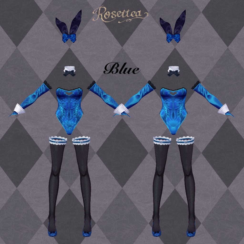 ✨カラバリ追加✨【VRoid】Rose bunny suit set 2