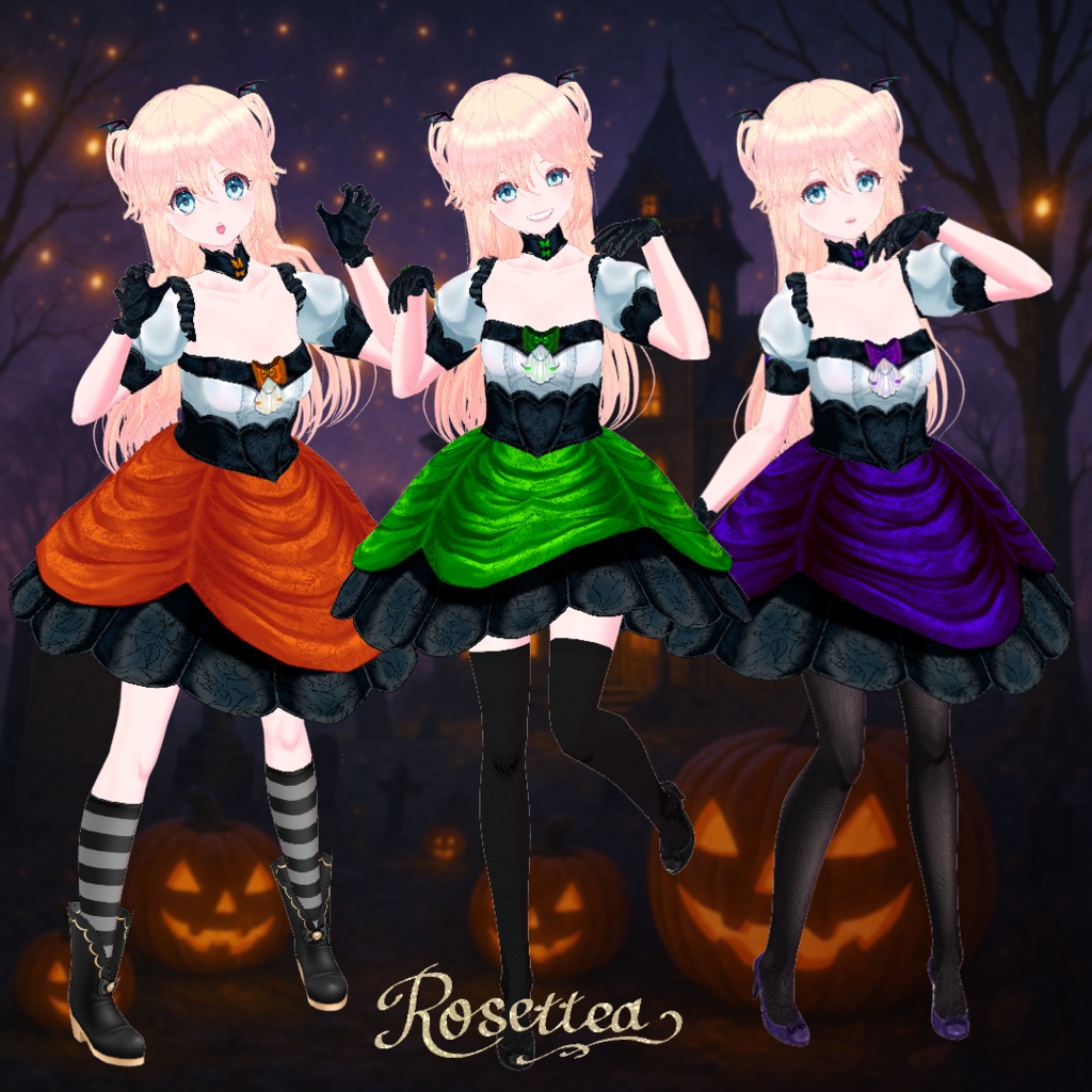 【VRoid】Devil's Ribbon Dress 全5色