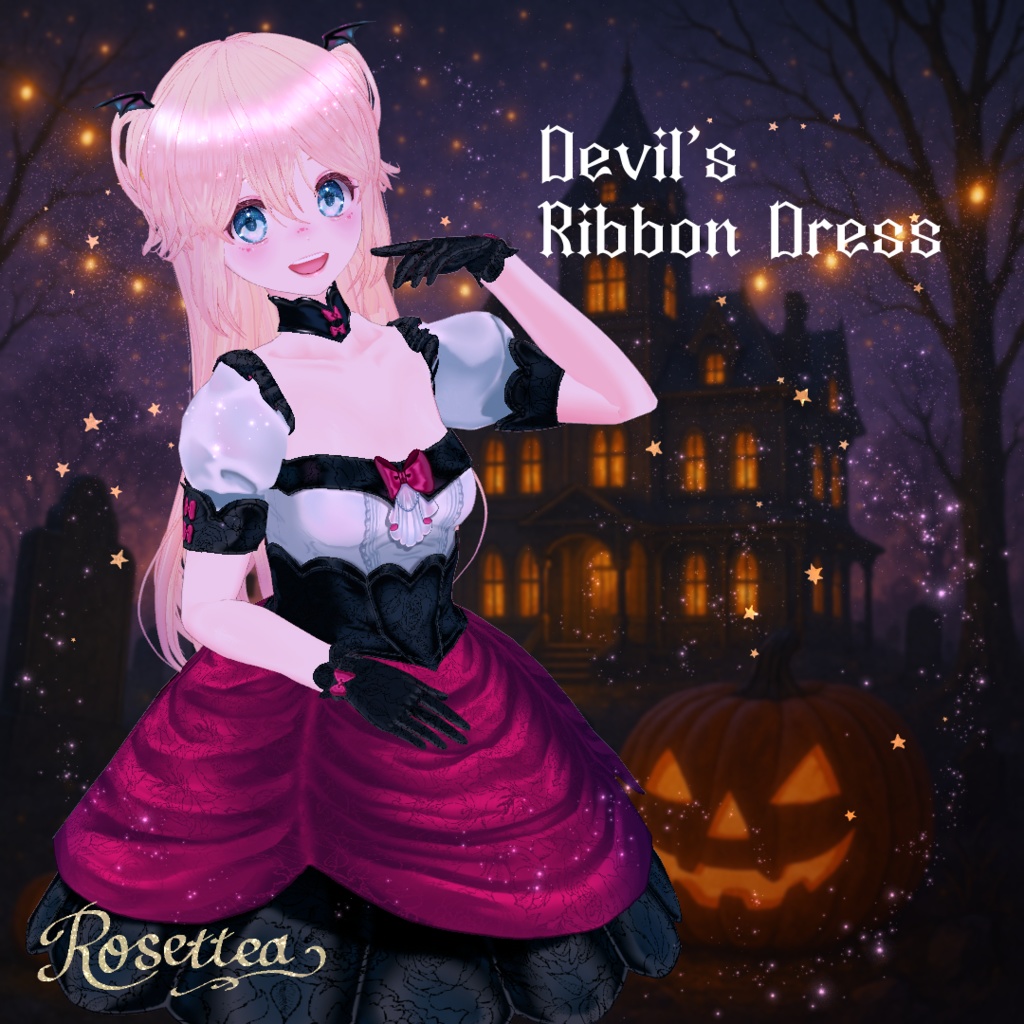 【VRoid】Devil's Ribbon Dress 全5色