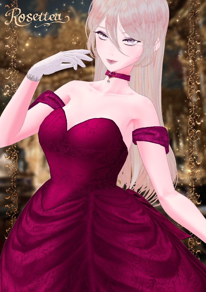 VDP2025ポスター出展中【VRoid】Crimson Rose Dress🌹