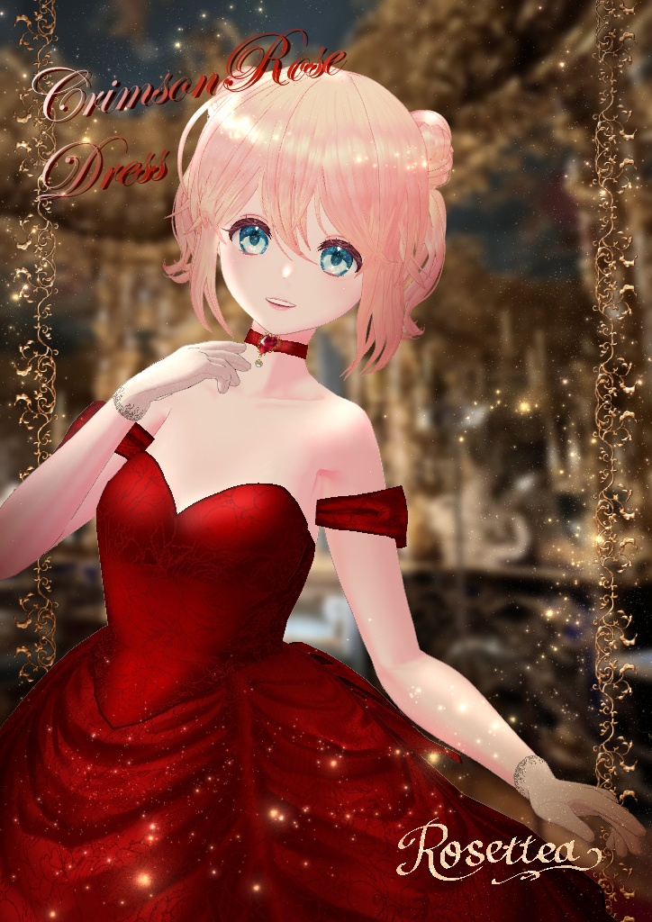 VDP2025ポスター出展中【VRoid】Crimson Rose Dress🌹