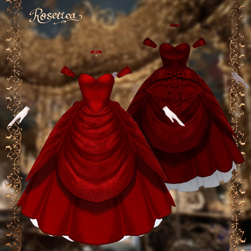 VDP2025ポスター出展中【VRoid】Crimson Rose Dress🌹