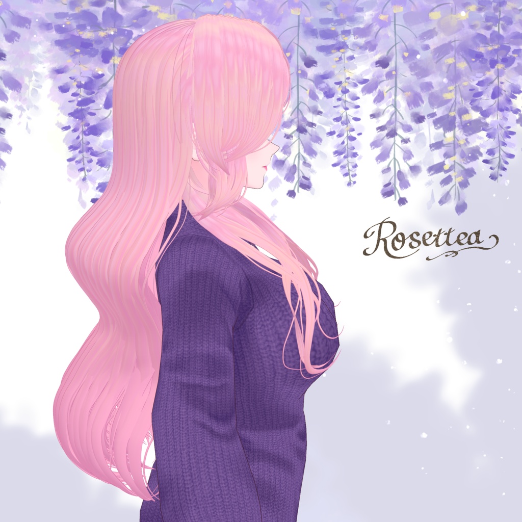 【VRoid】センターパートウェーブロングヘア