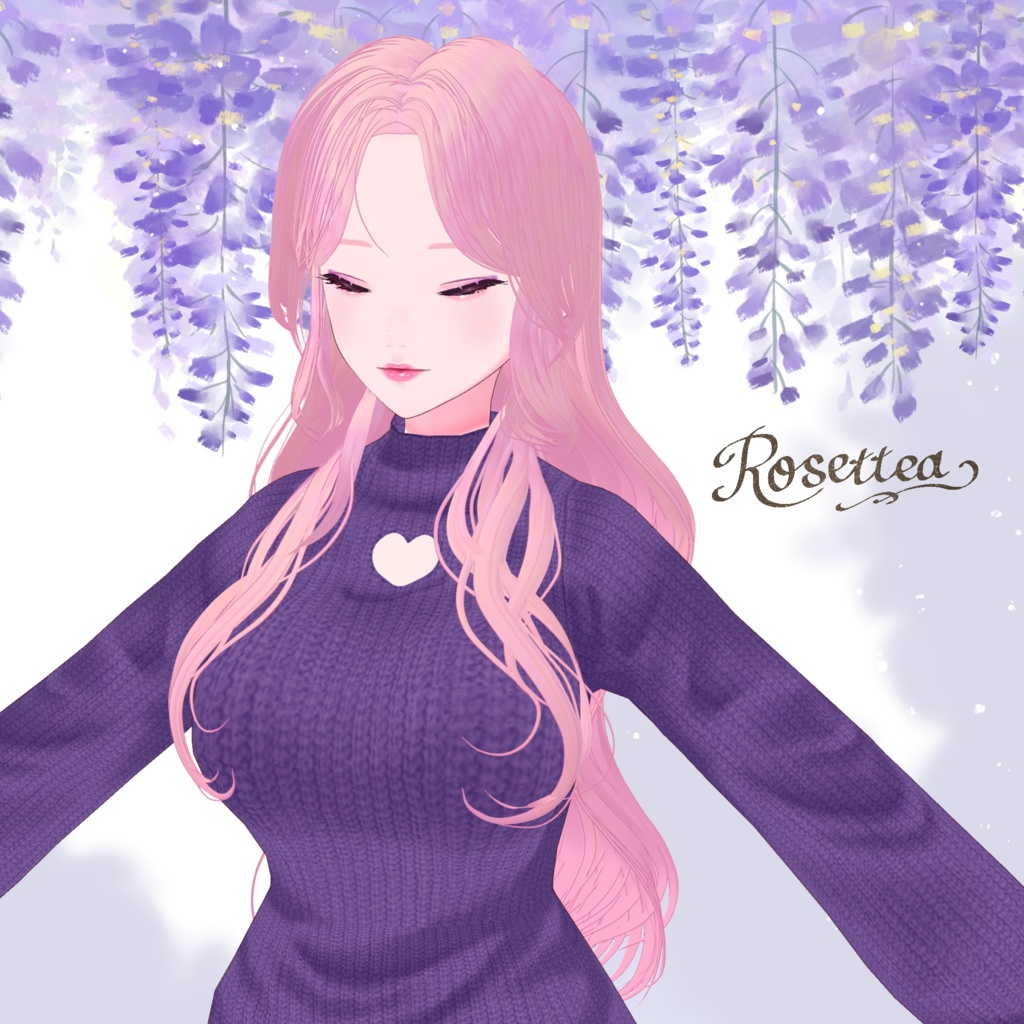 【VRoid】センターパートウェーブロングヘア