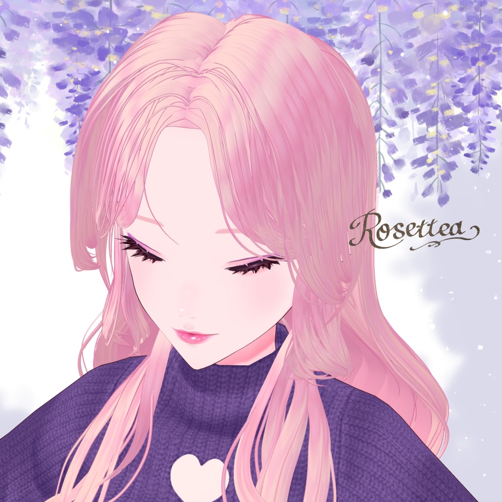 【VRoid】センターパートウェーブロングヘア