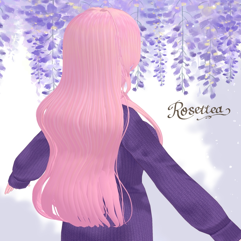 【VRoid】センターパートウェーブロングヘア