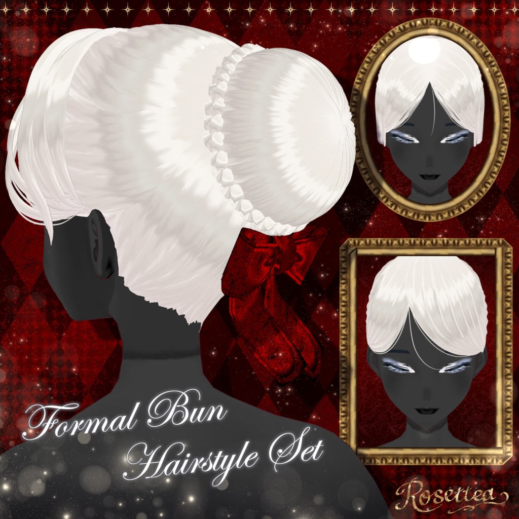 【VRoid】Formal Bun Hairstyle Set