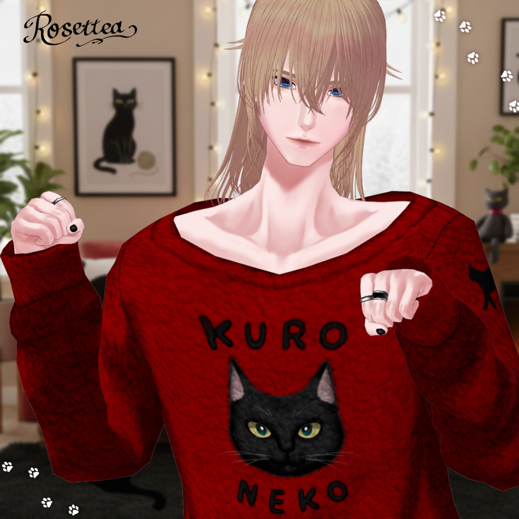 🐾Free🐾【VRoid】くろねこルームウェア