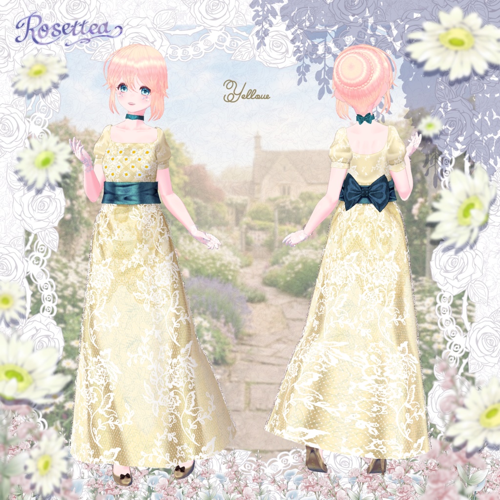 🌷3/31まで全色セット50%OFF🌷【VRoid】Margaret Empire Dress 全10色