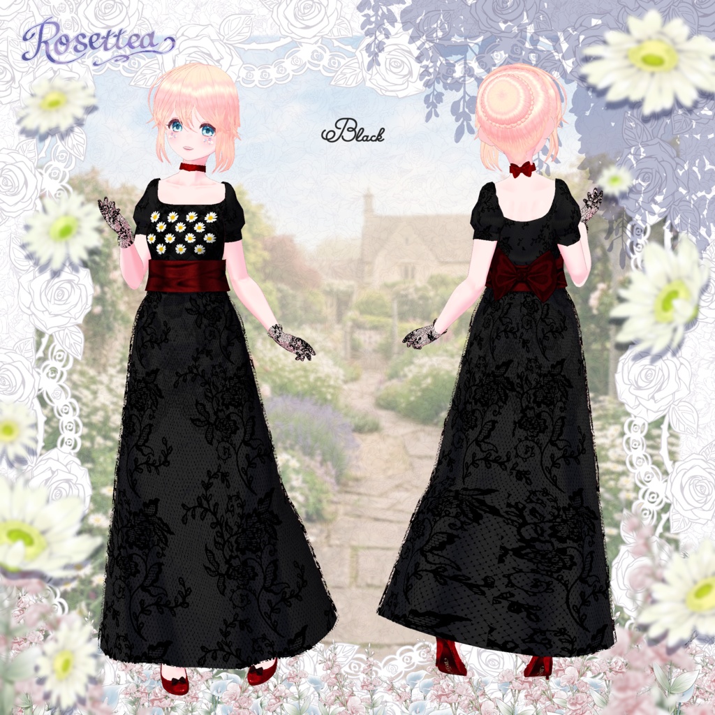 🌷3/31まで全色セット50%OFF🌷【VRoid】Margaret Empire Dress 全10色