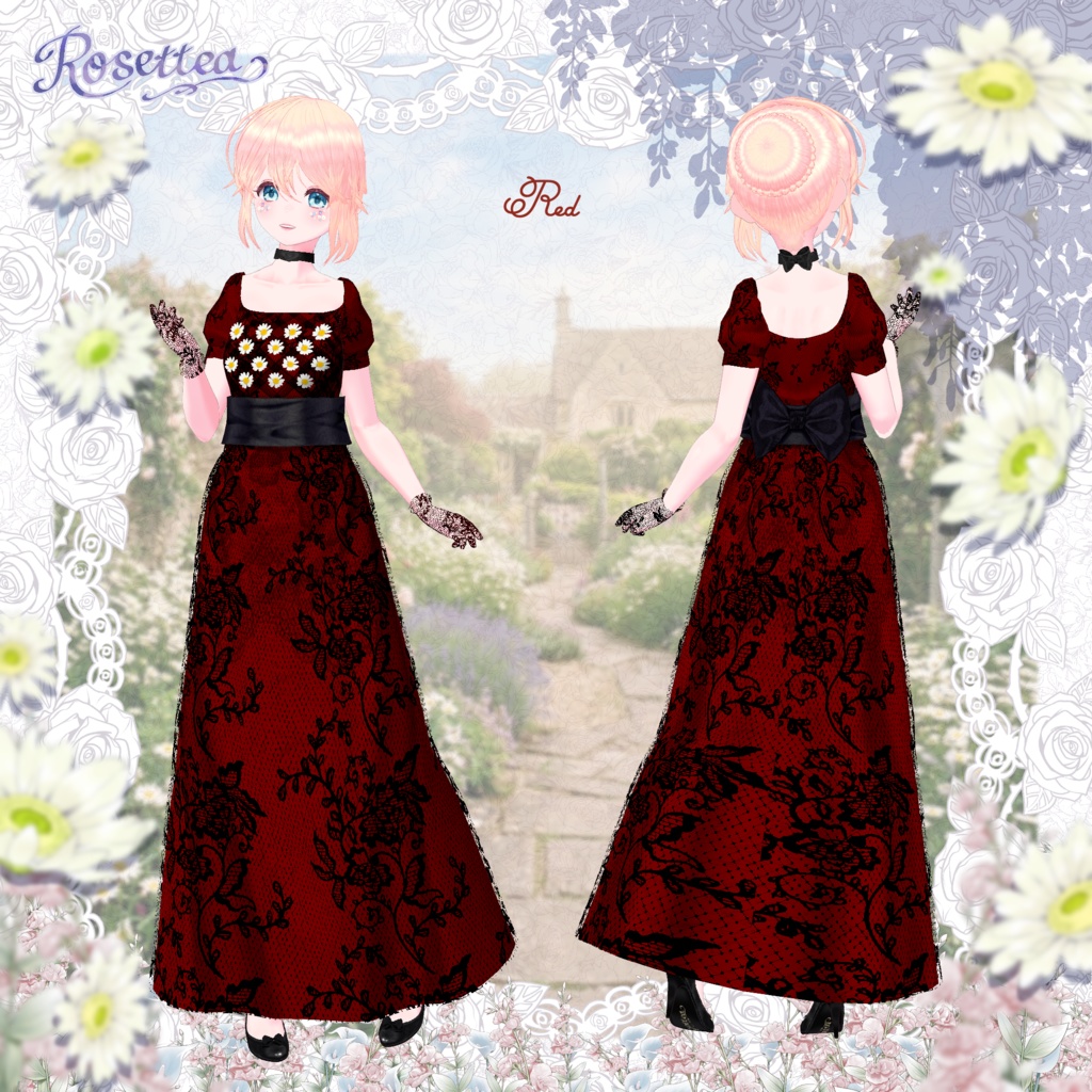 🌷3/31まで全色セット50%OFF🌷【VRoid】Margaret Empire Dress 全10色