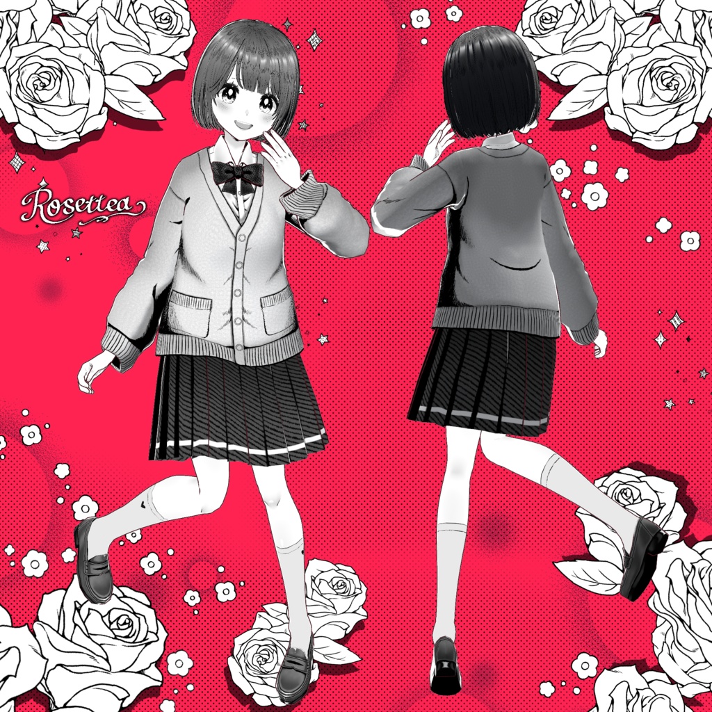 【VRoid正式版】少女漫画ヒロインモデル .VRM形式&.vroid形式