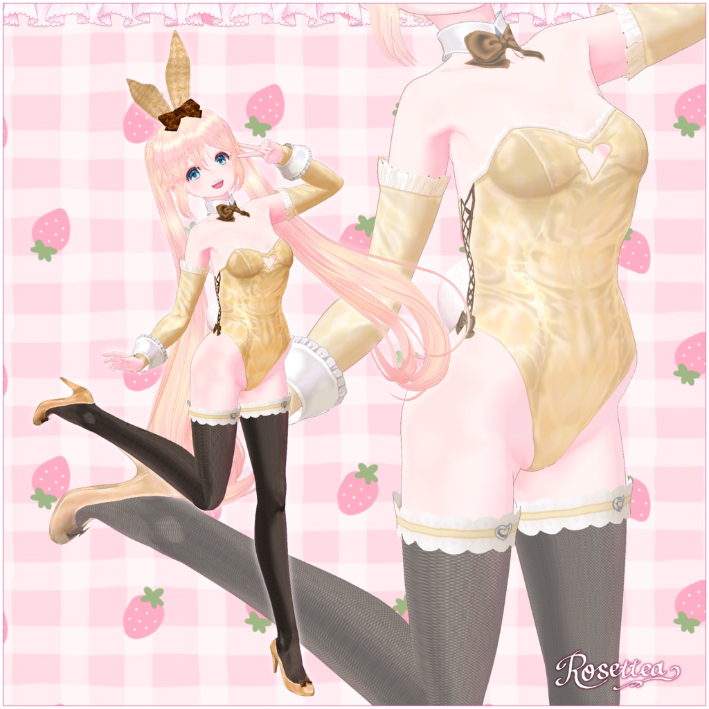【VRoid】RoseBunnySuit Easter pack🍓