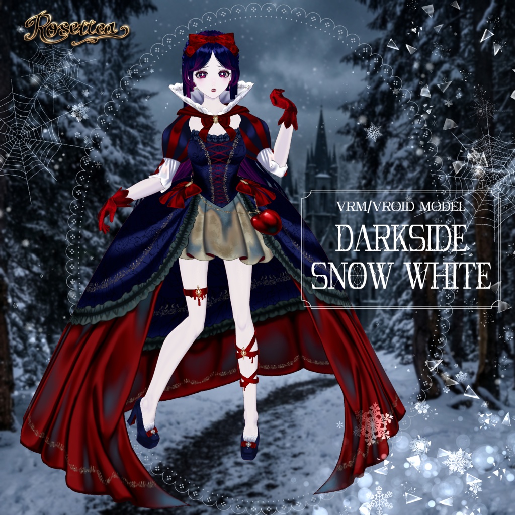 🎃ハロウィンまで500円OFF🎃【VRM/VRoidモデル+衣装セット】Darkside Snow White🍎