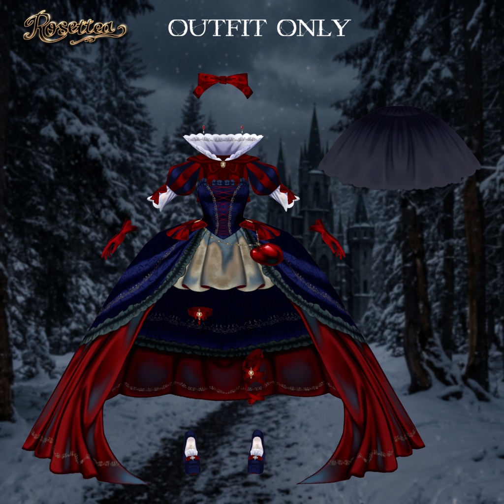 🎃ハロウィンまで500円OFF🎃【衣装単体あり VRM/VRoidモデル】Darkside Snow White🍎