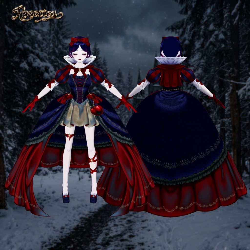 🎃ハロウィンまで500円OFF🎃【VRM/VRoidモデル+衣装セット】Darkside Snow White🍎