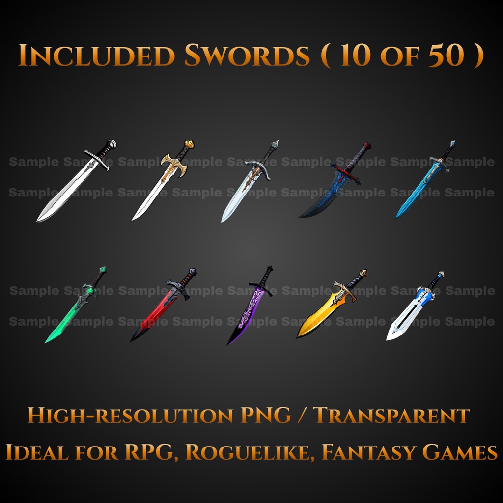 Pixel Hammer – Sword Icon Pack(50種類)