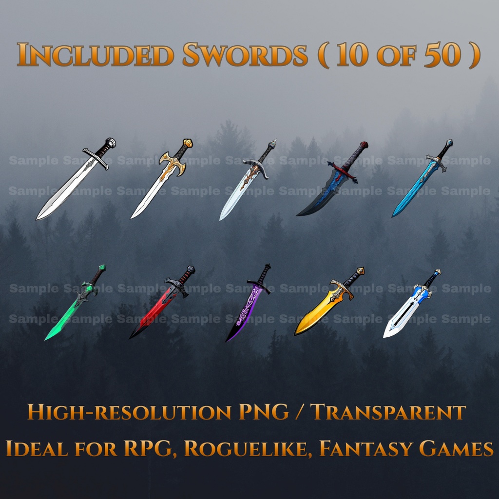 Pixel Hammer – Sword Icon Pack(50種類)