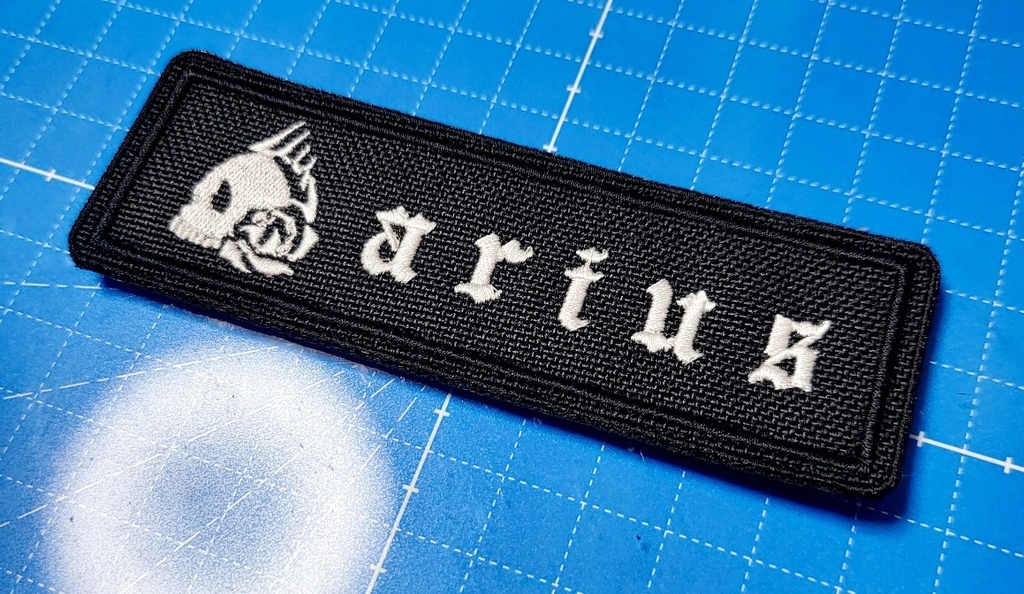 アリウス分校 ネームパッチ Ver2.0 (黒生地/白文字/ベルクロ付)