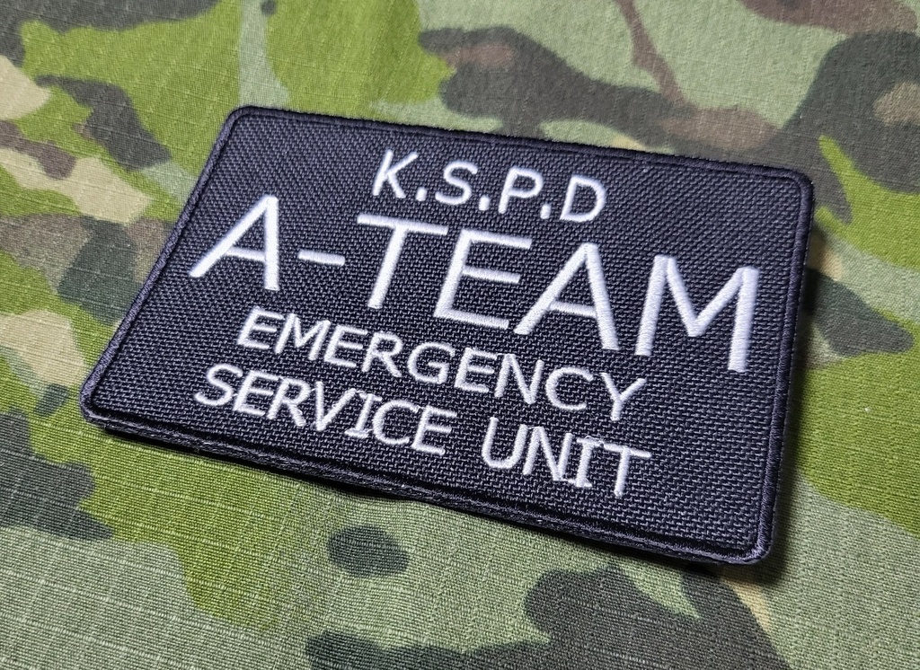 KSPD A-TEAM パッチ(黒生地/白文字/ベルクロ付)