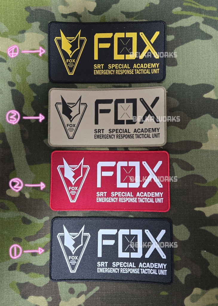 【DTF】FOX小隊 フロントパッチ 135mm ベルクロ付