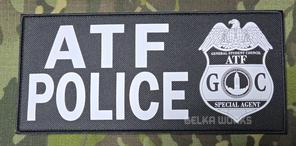 【DTF】連邦生徒会 ATF POLICE バックパッチ(230mm幅)