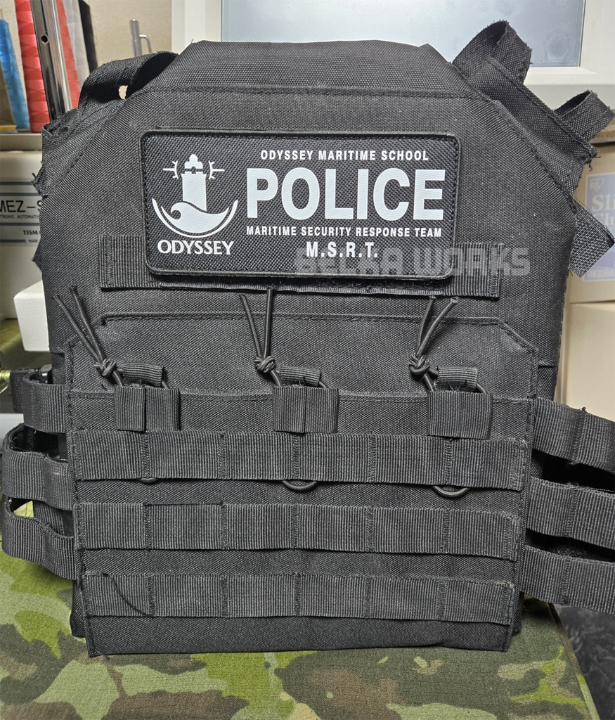 【DTF】オデュッセイア海洋高等学校 POLICEフロントパッチ(幅148mm)