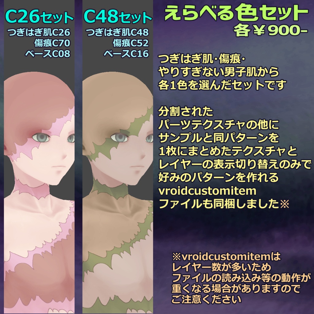 つぎはぎお肌男子用【VRoid用テクスチャ】