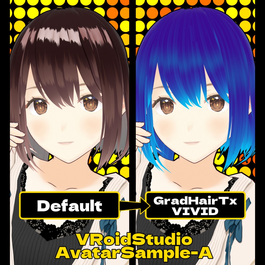 グラデ髪テクスチャ/VIVID【VRoid用】