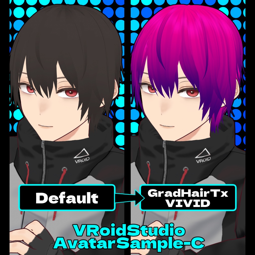 グラデ髪テクスチャ/VIVID【VRoid用】
